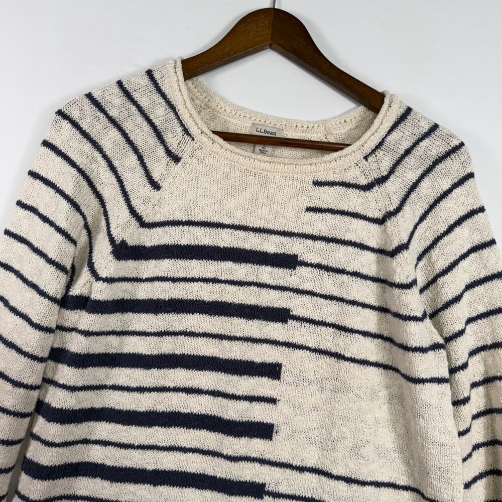L.L. Bean Women’s S Knit Crew Neck Sweater Lightweight Cotton Coastal Fisherman